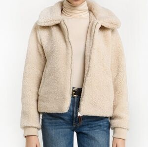 Pixie Market Womens Plush Pile Short Coat Jacket Small